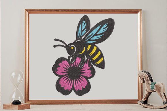 Bee Daisy Floral: A Charming Embroidery Design