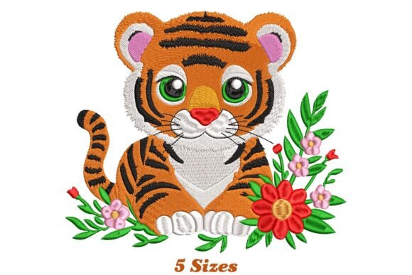 Charming Floral Tiger for Personalized Gifts