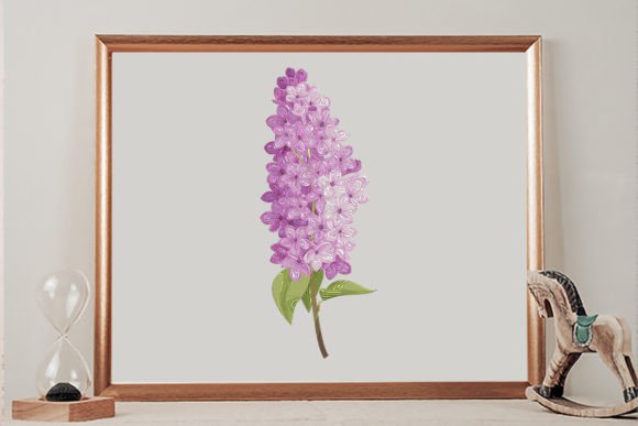 Charming Lilac Floral Branch for Embroidery