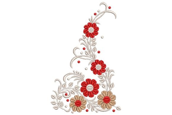 Decorative Floral Corner: A Versatile Embroidery Design