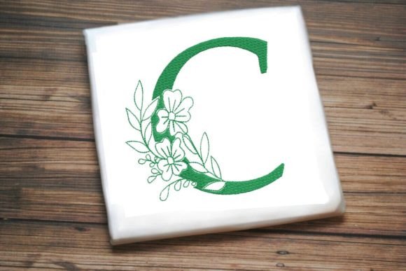 Elegant C Floral Monogram Alphabet Design