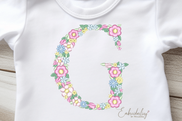 Floral Letter G: A Charming Embroidery Design