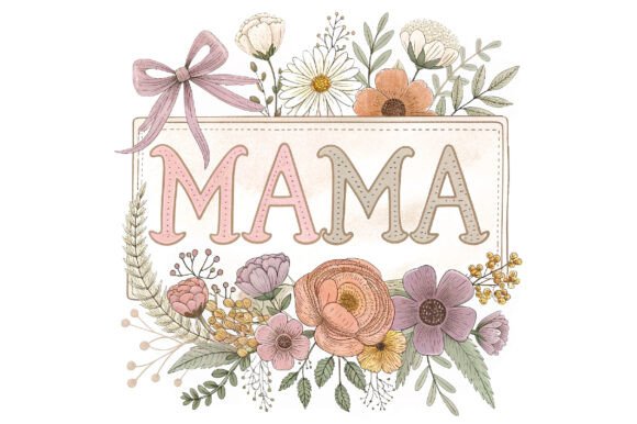 Floral Mama Embroidery for Mother's Day