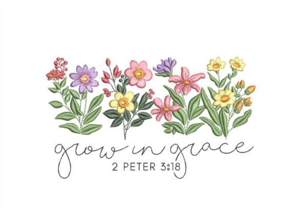 Grow in Grace: A Premium Embroidery Design