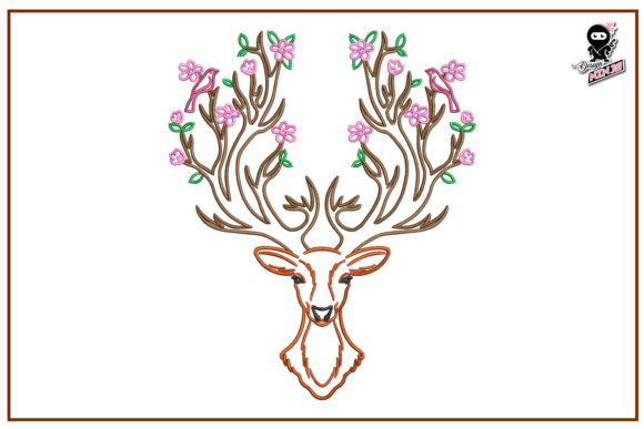 Reindeer with Flowers, Floral Antlers Design Review