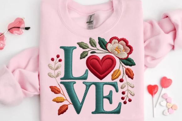 Review: LOVE Heart Floral Embroidery PNG Design