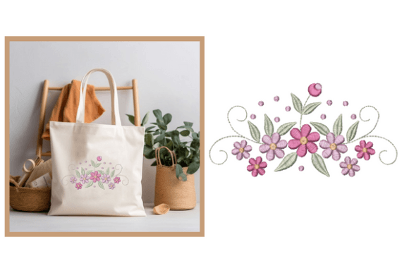 Swirly Flowers: A Charming Embroidery Design
